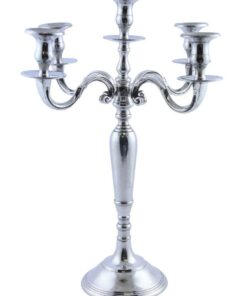 LOCATION CHANDELIER 5 BRANCHES ARGENT 60CM